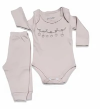 CONJ BODY MANGA LONGA COM ESTAMPA E CALCA EM SUEDINE