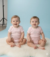 KIT BODIES UNISSEX MANGA CURTA EM SUEDINE LISTRADO E SUEDINE LISO COM ESTAMPA