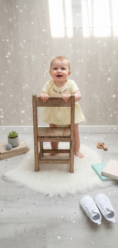 Foto Vestido Bebê com Bordado Floral