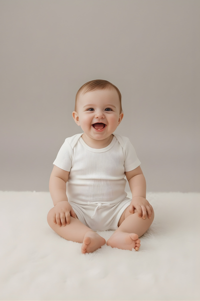 Foto Body Canelado Infantil 100% Algodão Bebê