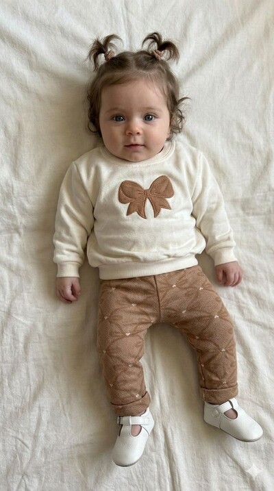 Foto Conjunto Coleção Laços Off-White e Caramelo