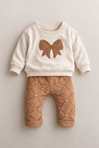 Foto Conjunto Coleção Laços Off-White e Caramelo