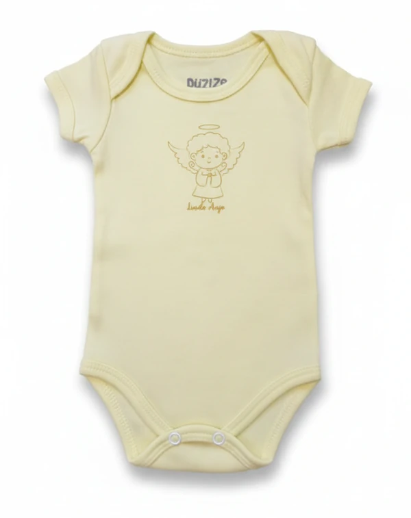 KIT BODIES UNISSEX MANGA CURTA EM SUEDINE LISTRADO E SUEDINE LISO COM ESTAMPA