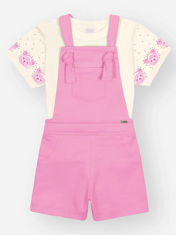 CONNJUNTO BLUSA E JARDINEIRA