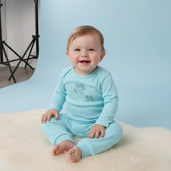 CONJ BODY MANGA LONGA COM ESTAMPA E CALCA EM SUEDINE