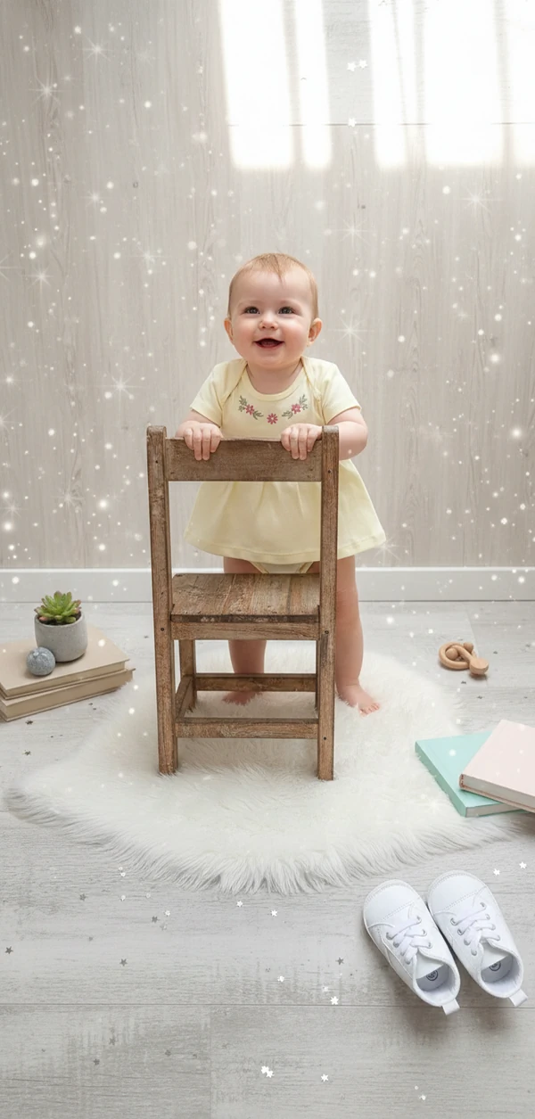 Vestido Bebê com Bordado Floral