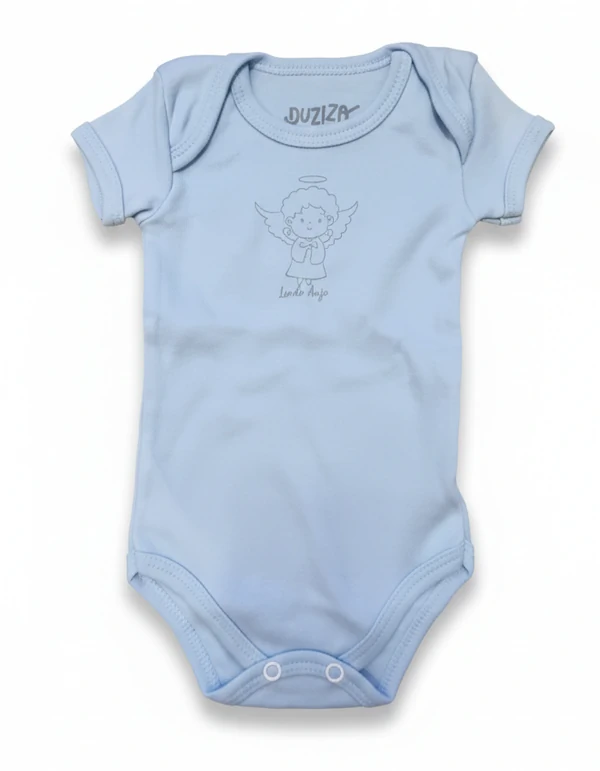 KIT BODIES UNISSEX MANGA CURTA EM SUEDINE LISTRADO E SUEDINE LISO COM ESTAMPA