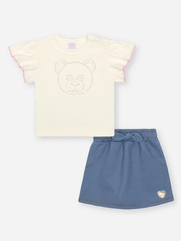 CONJUNTO BLUSA E SHORTS SAIA