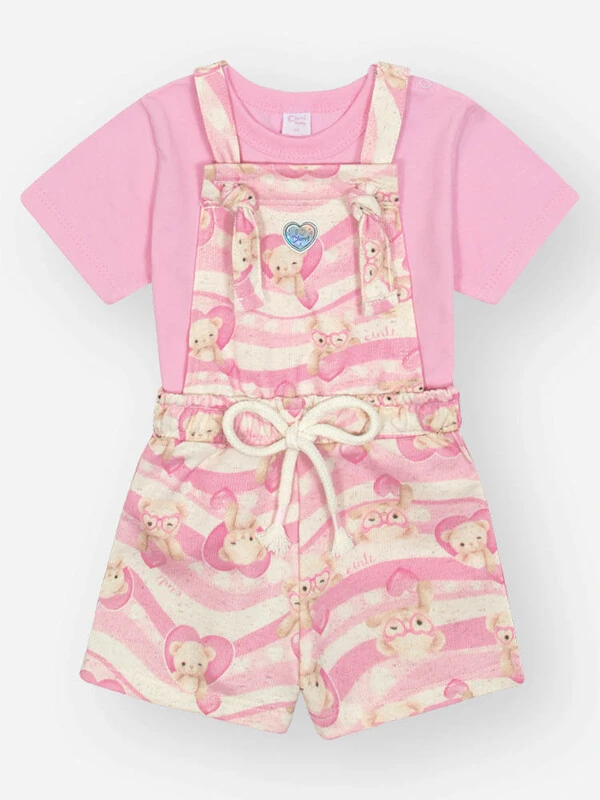 CONJUNTO BLUSA E JARDINEIRA