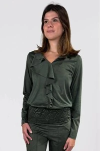 Blusa Elipse Babado Suede
