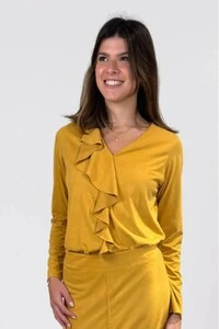 Blusa Elipse Babado Suede