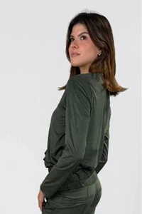 Blusa Elipse Babado Suede
