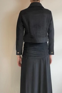 Jaqueta Cropped Positano Suede Grosso