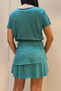 Short Saia 3 Elásticos Suede