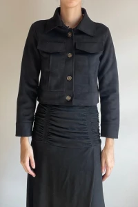Jaqueta Cropped Positano Suede Grosso