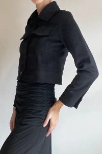 Jaqueta Cropped Positano Suede Grosso