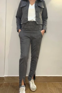 Jaqueta Cropped Positano Suede Grosso