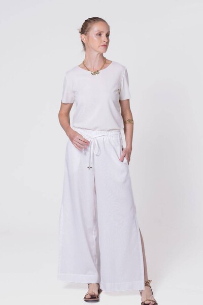 Foto Calça Pantalona Prism Linho
