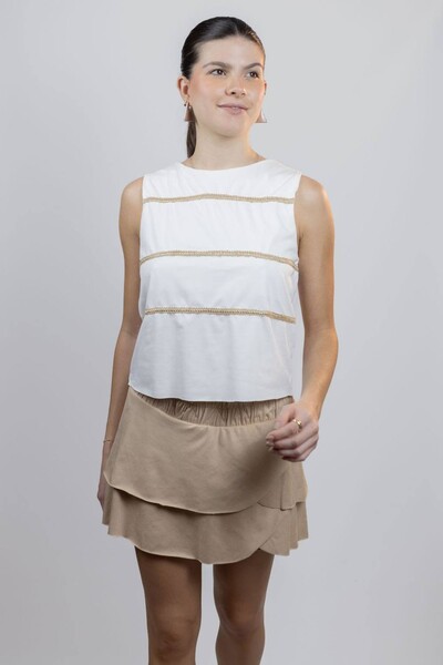Foto Blusa Cropped Naline Suede