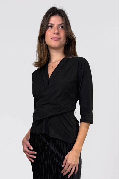 FotoBlusa Lumen Drapê Suede