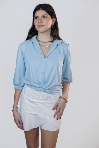 Foto Short Saia 3 Elásticos Suede