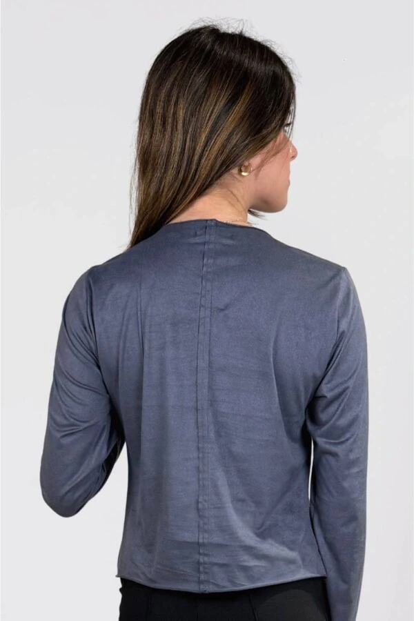 Blusa Miragem Recortes Couro
