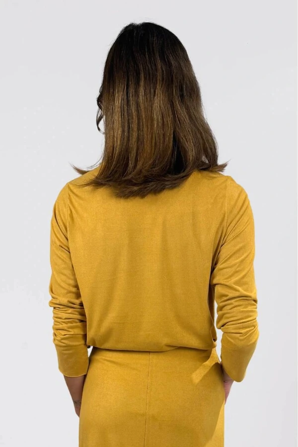 Blusa Elipse Babado Suede