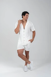Camisa Paradizo Tricô Texturizada Gola Cubana - Linha Urban