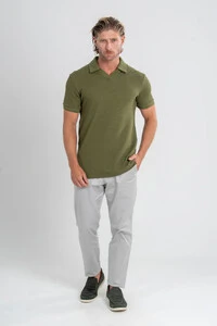 Camisa Polo Rich Tricô Texturizada Sem Botão - Linha Rich