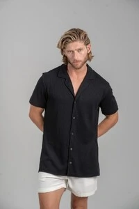 Camisa Paradizo Tricô Texturizada Gola Cubana - Linha Urban