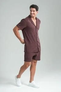 Camisa Paradizo Tricô Texturizada Gola Cubana - Linha Urban