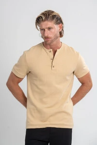 Henley Gold Manga Curta - Linha Essential