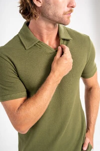 Camisa Polo Rich Tricô Texturizada Sem Botão - Linha Rich