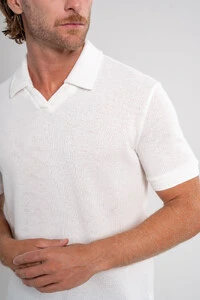 Camisa Polo Rich Tricô Texturizada Sem Botão - Linha Rich
