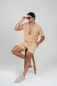 Camisa Paradizo Tricô Texturizada Gola Cubana - Linha Urban