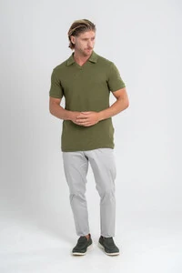 Camisa Polo Rich Tricô Texturizada Sem Botão - Linha Rich