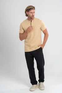 Henley Gold Manga Curta - Linha Essential