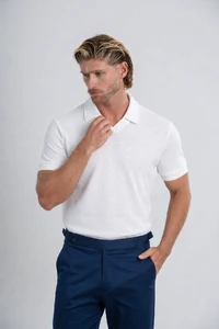 Camisa Polo Rich Tricô Texturizada Sem Botão - Linha Rich