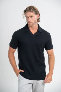 Camisa Polo Rich Tricô Texturizada Sem Botão - Linha Rich
