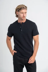 Henley Gold Manga Curta - Linha Essential