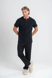 Henley Gold Manga Curta - Linha Essential