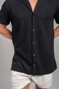 Camisa Paradizo Tricô Texturizada Gola Cubana - Linha Urban