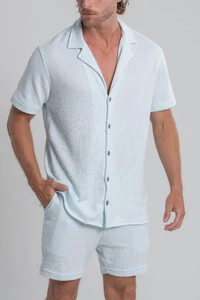 Camisa Paradizo Tricô Texturizada Gola Cubana - Linha Urban