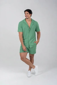 Camisa Paradizo Tricô Texturizada Gola Cubana - Linha Urban