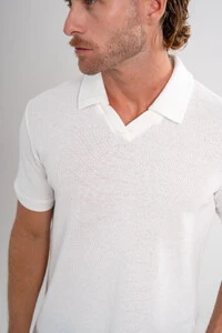 Camisa Polo Rich Tricô Texturizada Sem Botão - Linha Rich