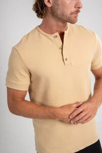 Henley Gold Manga Curta - Linha Essential