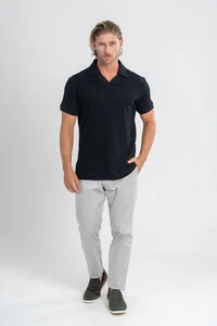 Camisa Polo Rich Tricô Texturizada Sem Botão - Linha Rich