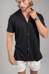 Camisa Paradizo Tricô Texturizada Gola Cubana - Linha Urban