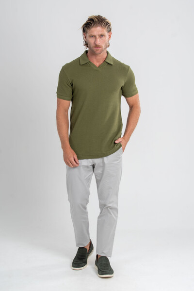 Foto Camisa Polo Rich Tricô Texturizada Sem Botão - Linha Rich