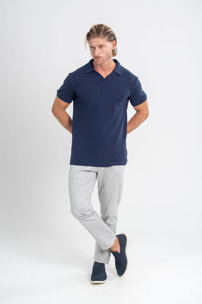 Foto Camisa Polo Rich Tricô Texturizada Sem Botão - Linha Rich